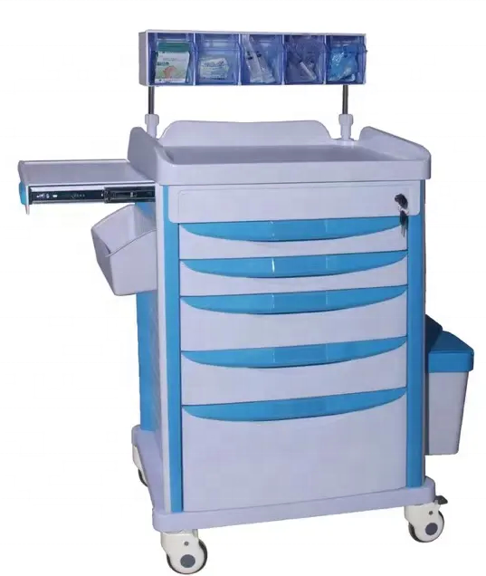 Wholesale surgical Instrument Hospital Furniture Abs Material Anesthesia Trolley For for clinic