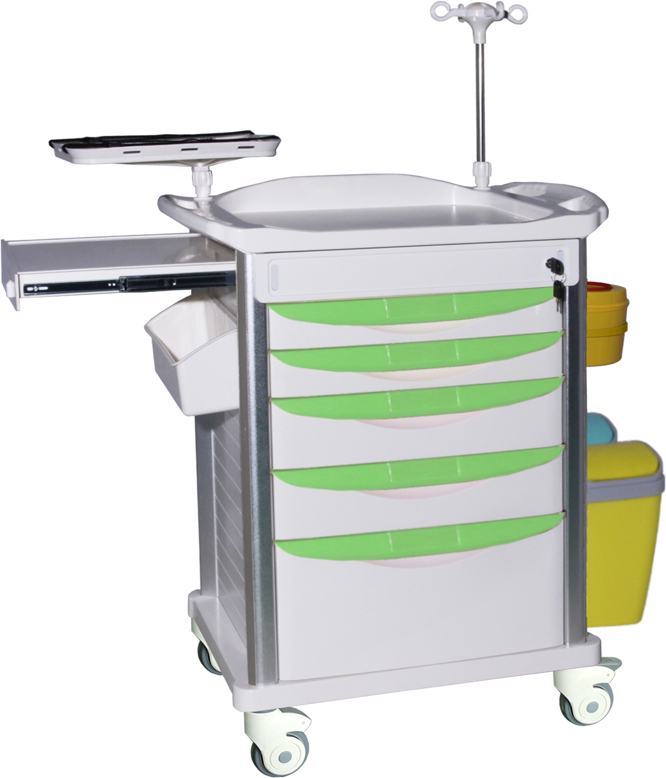 Hot Selling Hospital Abs Medical Trolley Emergency Nursing Cart With Drawers