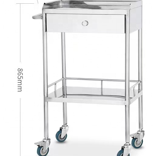 Medical Best price hot sale hospital equipment รถเข็นสแตนเลส 2 ชั้น