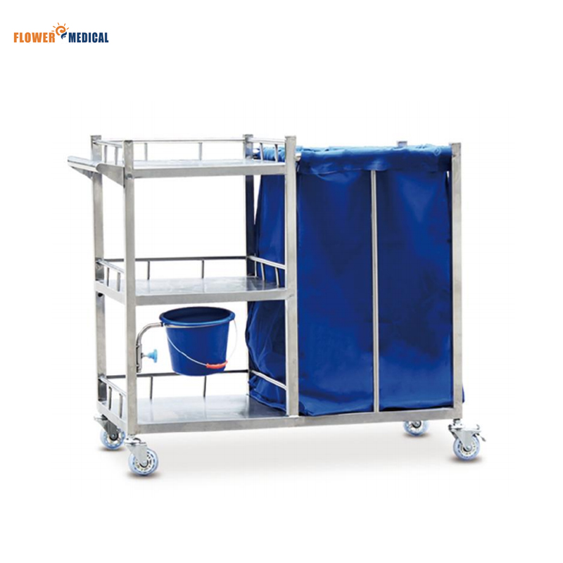 High quality stainless steel multifunctional laundry cart for hospital