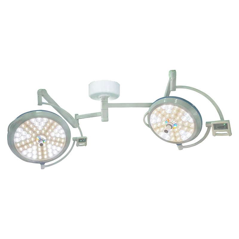 Double Head Ceiling Mounted OT Lampu Ruang Operasi LED Tanpa Bayangan Lampu Operasi Lampu Operasi