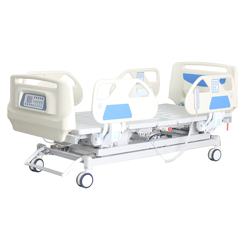 Premium 5 Function Full Electric Hospital ICU Bed with 5.9" Memory Foam Mattress Included Central Locking with 6" Caste