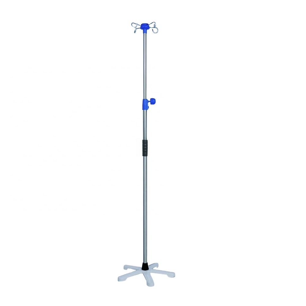 hospital Infusion Stand 5 legs IV Pole Height adjustable Stainless Steel IV Drip stand