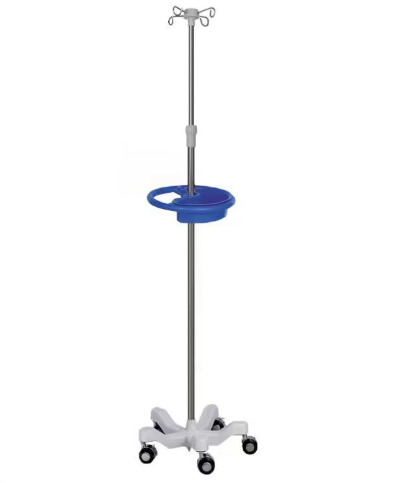 Infusion IV Stand Adjustable Height Iv Bag Holder Stabil dan Kokoh Dapat Dilepas Top Stainless Steel Empat Kait IV Drip Stand