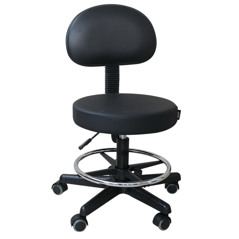 dentist stool PU leather chair without arms with backrest pneumatic rolling swivel clinic medical doctor stool