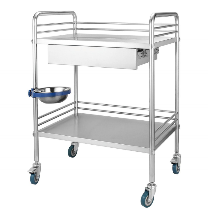 High quality 304 medical Stainless Steel Instrument Trolley for Hospital