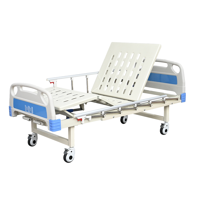 Patul de spital din China Producător o manivelă Pat manual cu cap de pat ABS