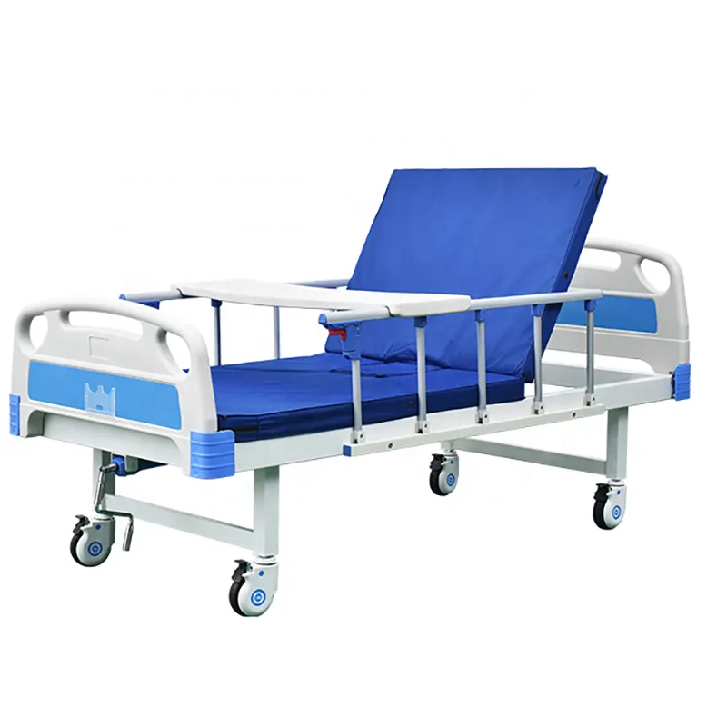 Cama de hospital vendedora caliente Sola manivela Manual Metal Cuidado de enfermería médica Cama de hospital