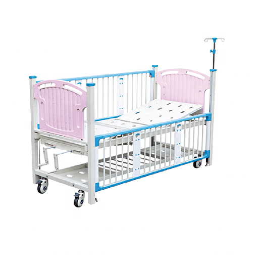 Cama de cuna médica manual con manivelas dobles Cama de hospital para niños Cama pediátrica manual para niños