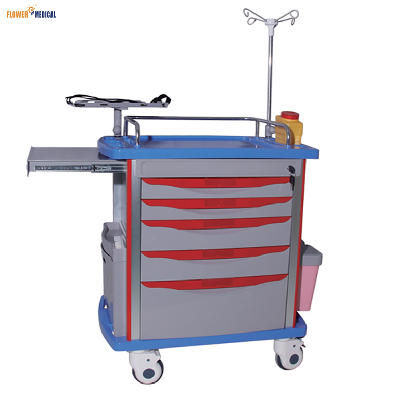 hospital medical trolley medical trolley with drawers emergency trolley medical emergency cart