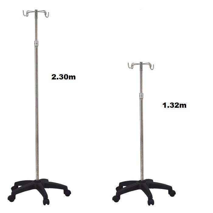 โรงพยาบาลแพทย์ดอกไม้สแตนเลส Infusion Iv Pole Drip Stand