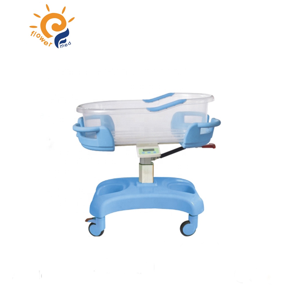 Flower Medical Hospital ABS Baby Trolley High End Baby Bassinet Trolley Customized size and color