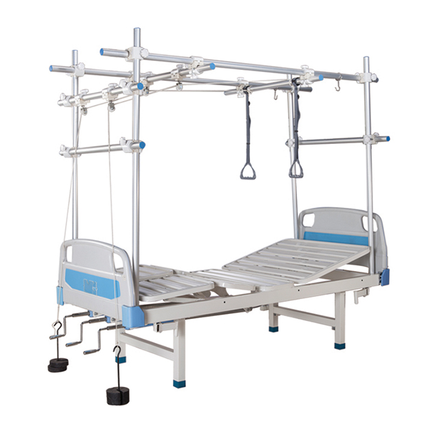 Multi-function traction hospital bed with ABS bed head and support