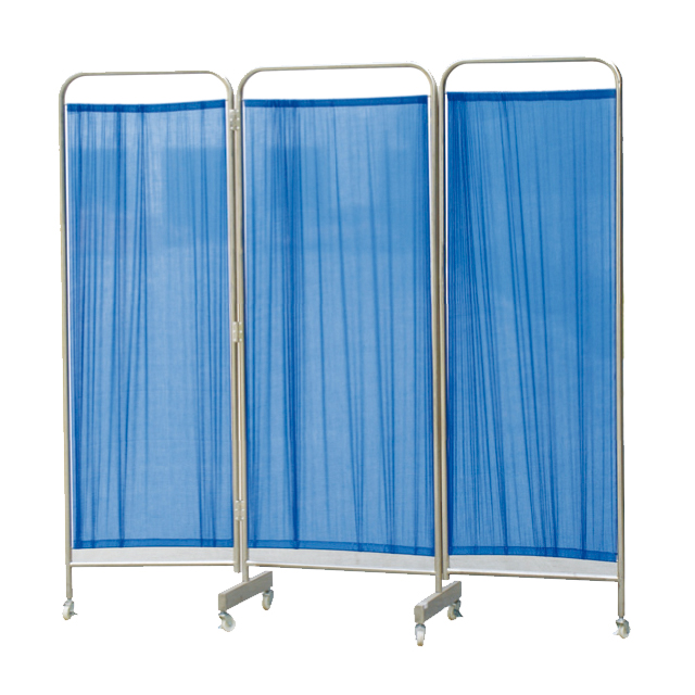 Stainless Steel Frame Foldable Hospital Bed Medical 3-folding screen with hospital bed patient care