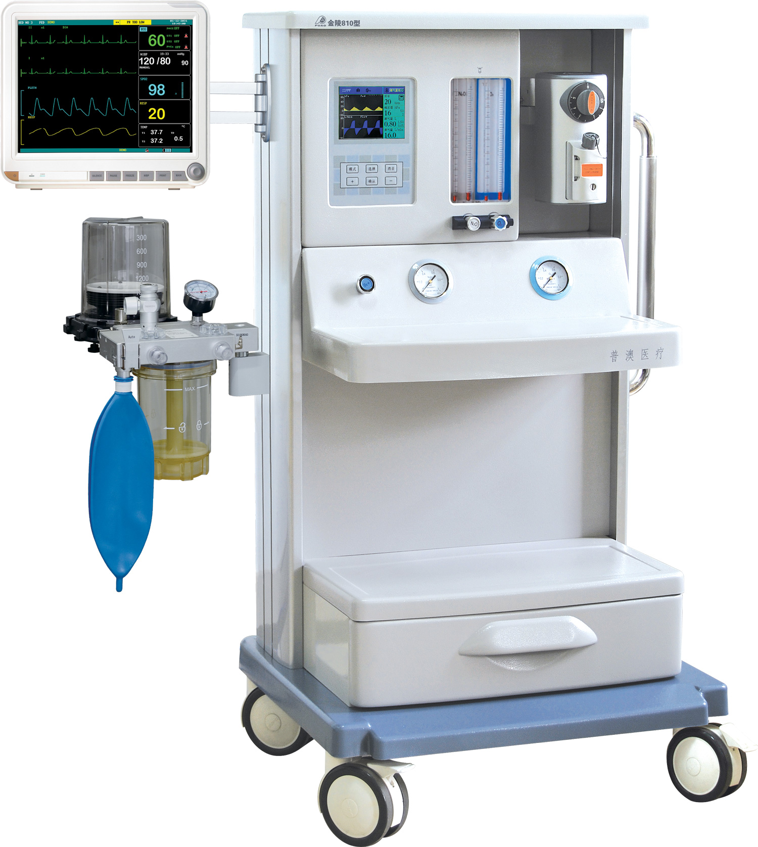 Stable Working Portable Single and Double Vaporizer Anesthesia Machine Օգտագործում հիվանդանոցի համար