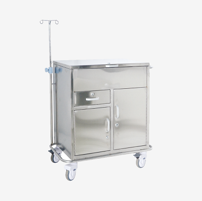 FC-21 Rumah Sakit Medis Stainless Steel Trolley Darurat Tertutup Lengkap