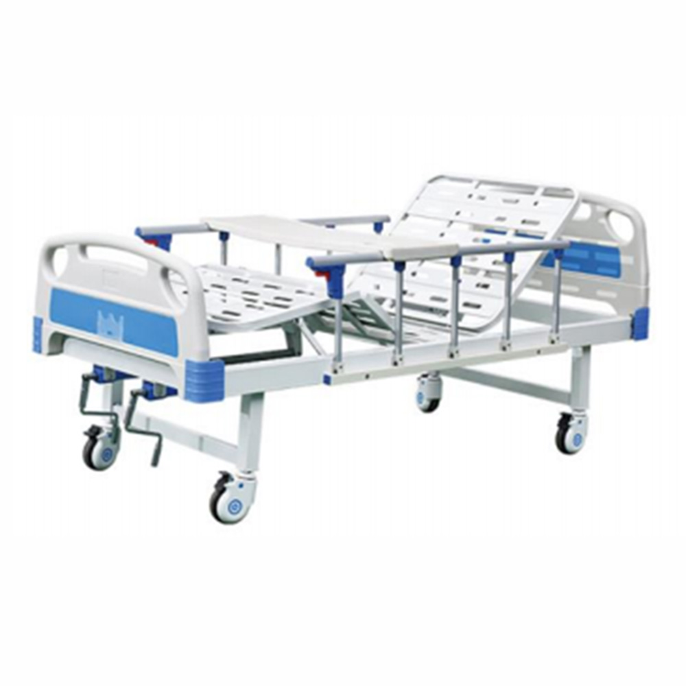 FM-11 Hospital Manual 2-Cranks Cama de cuidado de enfermería con cama de paciente con cabezal de cama ABS