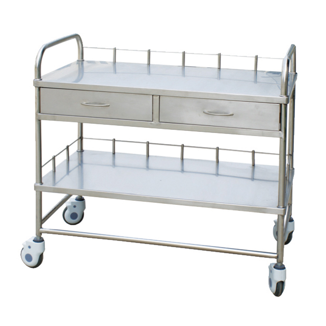 harga pabrik Trolley Stainless Steel Untuk Mengirim Obat untuk trolly medis pasien dokter perawat rumah sakit