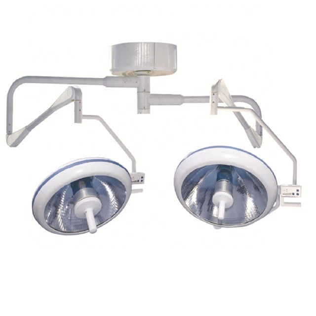 Double Dome Ceiling Mounted Lampu operasi tanpa bayangan Halogen Light untuk ruang operasi OT rumah sakit