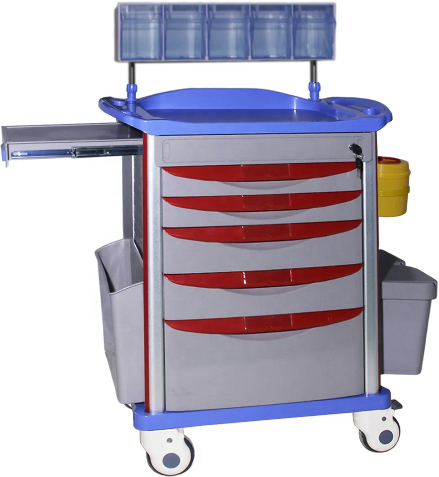 Hospital medical equipment trolley medical trolley with drawers